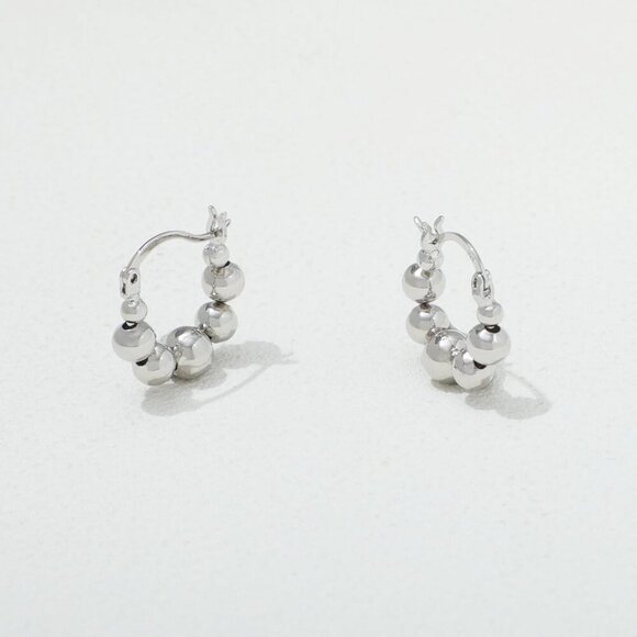 Women\'s 18K Gold-plated Zircon Earrings Hoop Dangle Pearls Earring Silver Gold